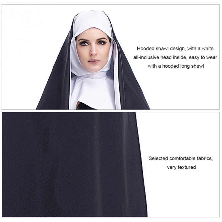 ฮาโลวีนเครื่องแต่งกายผู้หญิงแม่ชีมิชชันนารีคอสเพลย์เสื้อผ้า, Size:S, Size:M, Size:L, Size:XL
