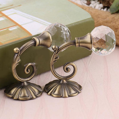 1 คู่วินเทจคริสตัลดอกไม้ลวดหนามม่านตกแต่งผนังตะขอ, 1 Pair Bronze