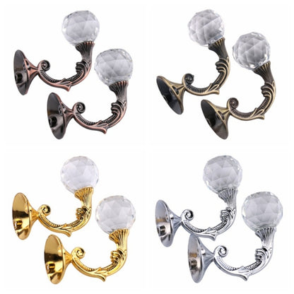 1 คู่วินเทจคริสตัลดอกไม้ลวดหนามม่านตกแต่งผนังตะขอ, 1 Pair Bronze