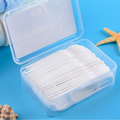Fawnmum ULTRA-Fine SAFETY FLAT ไหมขัดฟัน Rod ด้ายไม้จิ้มฟัน,50 ชิ้น/กล่อง, 2 Boxes / (50pcs)