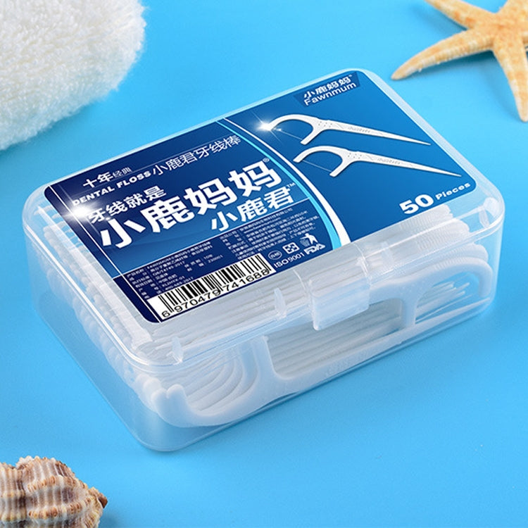 Fawnmum ULTRA-Fine SAFETY FLAT ไหมขัดฟัน Rod ด้ายไม้จิ้มฟัน,50 ชิ้น/กล่อง, 2 Boxes / (50pcs)