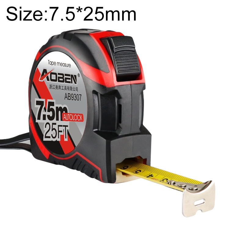 Aoben Retractable Ruler ตลับเมตร ไม้บรรทัดดึงแบบพกพา Mini Tape Measure ความยาว: 7.5 ม. ความกว้าง: 25 มม., Length: 7.5m Width: 25mm