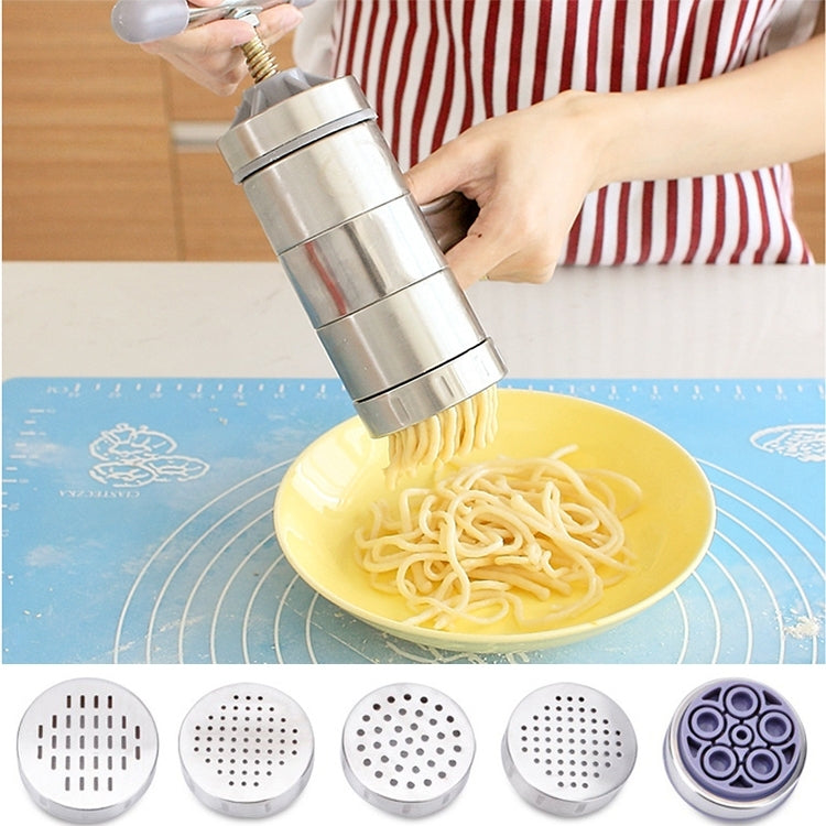 ครัวเรือนสแตนเลสเครื่องพาสต้ามือความดันเครื่องก๋วยเตี๋ยวก๋วยเตี๋ยว Maker 5 รุ่น, Pressure Noodle Maker