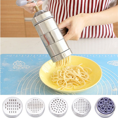 ครัวเรือนสแตนเลสเครื่องพาสต้ามือความดันเครื่องก๋วยเตี๋ยวก๋วยเตี๋ยว Maker 5 รุ่น, Pressure Noodle Maker