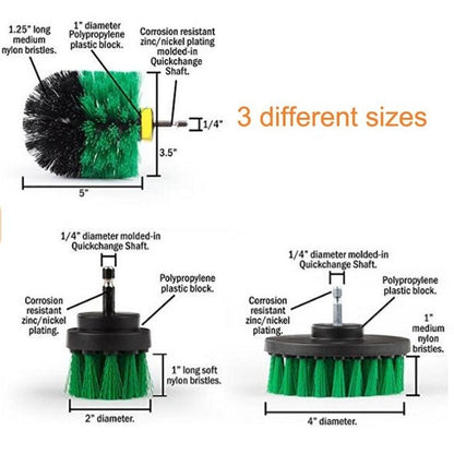 3 ชิ้นห้องน้ำห้องครัวทำความสะอาดชุดแปรงสำหรับสว่านไฟฟ้า, 3 in 1 (Green), 3 in 1 (Blue), 3 in 1 (Red), 3 in 1 (Yellow)