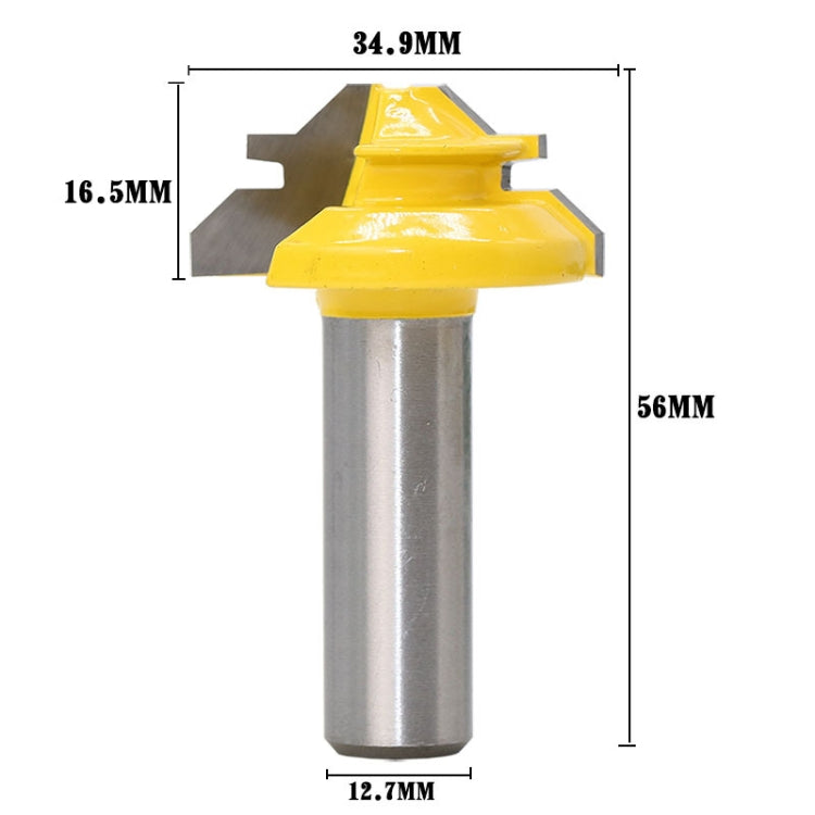 1/2x1-3/8 Shank งานไม้ 45 องศาหมั้นเครื่องตัด Tenon ใบมีดมุมขวาอุปกรณ์เสริมมีดงานไม้เครื่องมือ, 1/2 x 1-3/8