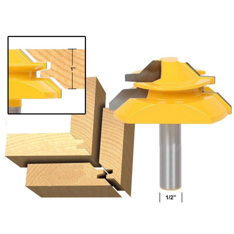 1/2x2-3/4 Shank งานไม้ 45 องศาหมั้นเครื่องตัด Tenon ใบมีดมุมขวาอุปกรณ์เสริมมีดงานไม้เครื่องมือ, 1/2 x 2-3/4