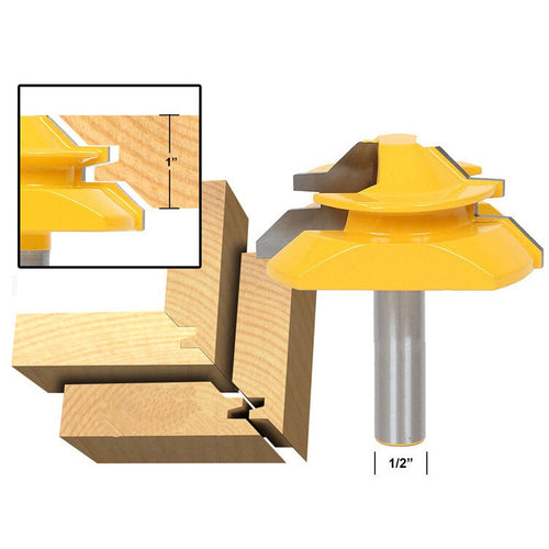 1/2x2-3/4 Shank งานไม้ 45 องศาหมั้นเครื่องตัด Tenon ใบมีดมุมขวาอุปกรณ์เสริมมีดงานไม้เครื่องมือ, 1/2 x 2-3/4