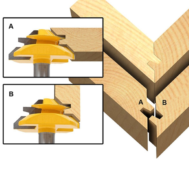 1/2x2-3/4 Shank งานไม้ 45 องศาหมั้นเครื่องตัด Tenon ใบมีดมุมขวาอุปกรณ์เสริมมีดงานไม้เครื่องมือ, 1/2 x 2-3/4
