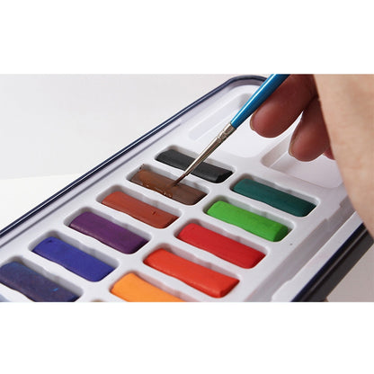 12 สีแบบพกพากล่องเหล็กสีทึบสีน้ำชุดสำหรับศิลปินโรงเรียนนักเรียนกลางแจ้งน้ำสีร่างภาพวาดเครื่องเขียน, 12 Colors