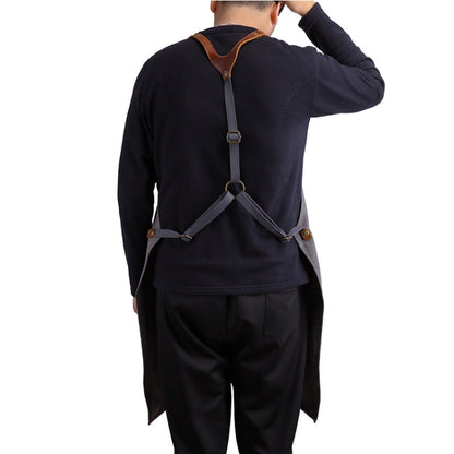 ผ้ากันเปื้อนทำงานช่างฝีมือผ้าใบผ้าฝ้ายสไตล์ย้อนยุค, Work Aprons(Grey), Work Aprons(Blue)