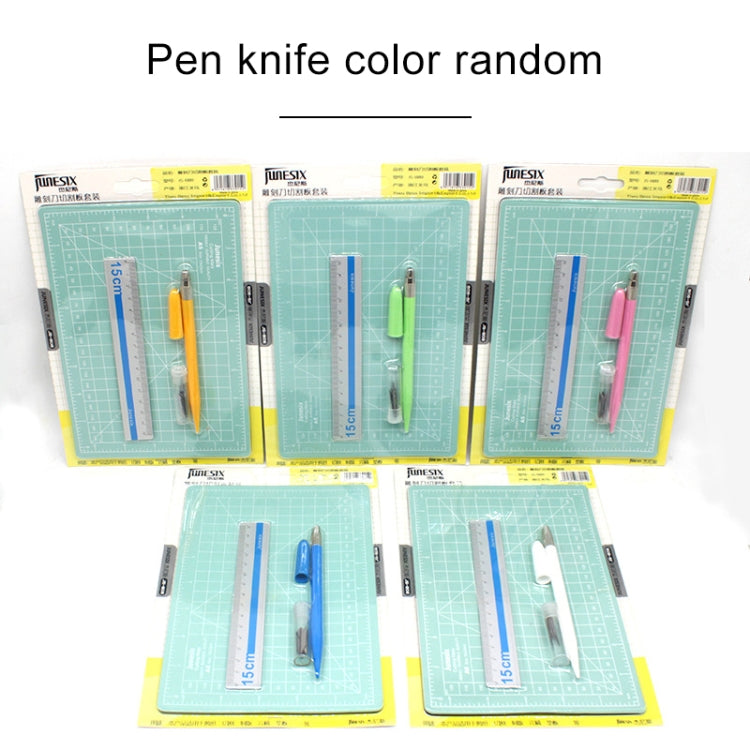 Junesix A5 ชุดแผ่นรองตัด แผ่นรองตัด ไม้บรรทัด และมีดแกะสลัก, Junesix A5 (Mint Green), Junesix A5 (Pink), Junesix A5 (Blue), Junesix A5 (Purple)
