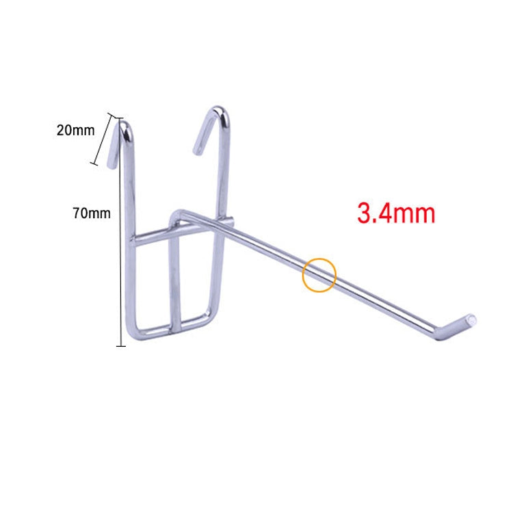 10 ชิ้น 3.5 มม. ซูเปอร์มาร์เก็ตตะแกรงเหล็กชั้นวางตะขอ, ความยาว: 20 ซม, 3.5mm 20cm