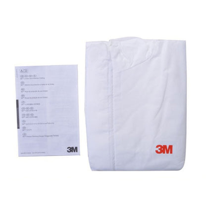 3M 4515 ชุดพ่นทรายกันฝุ่นป้องกันไฟฟ้าสถิตป้องกันสารเคมีสีขาวชิ้นเดียวพร้อมหมวกขนาด: M, 3M M