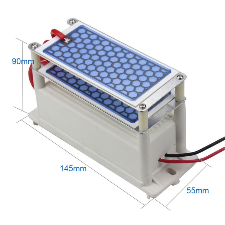 DC 12V 10G ฆ่าเชื้อฆ่าเชื้อกำจัดกลิ่นเครื่องกำเนิดโอโซนแบบรวมแผ่นเซรามิกอุณหภูมิสูง, DC 12V 10G