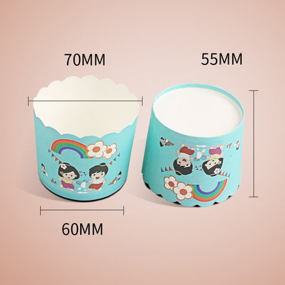 24 ชิ้น / แพ็คเค้กเคลือบรอบถ้วยมัฟฟินช็อคโกแลตคัพเค้กไลเนอร์ถ้วยอบขนาด: 7 x 6 x 5.5 ซม. จัดส่งสีสุ่ม, 6.8 x 5 x 3.9cm