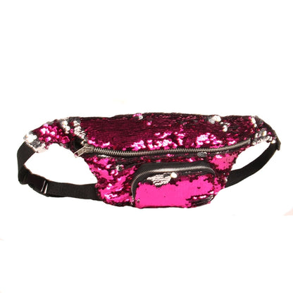Sequins เอวกระเป๋าคู่สีกระเป๋าแต่งหน้า Mermaid กระเป๋า Chest Pack ผู้หญิงสาวเดินทางกระเป๋าโทรศัพท์มือถือ