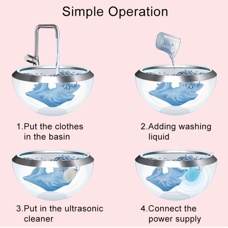 เครื่องซักผ้าอัลตราโซนิกขนาดเล็กแบบพกพาสำหรับเสื้อผ้า / ผัก / ผลไม้, Water Drop Style