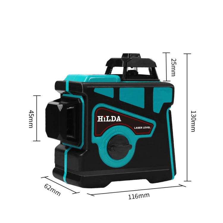 Hilda LS055 ระดับเลเซอร์ 12 เส้น 3D Self-leveling 360 Crossแนวนอนแนวตั้งระดับลำแสงสีเขียว