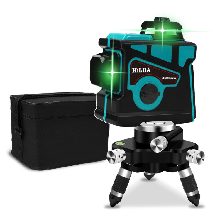 Hilda LS055 ระดับเลเซอร์ 12 เส้น 3D Self-leveling 360 Crossแนวนอนแนวตั้งระดับลำแสงสีเขียว