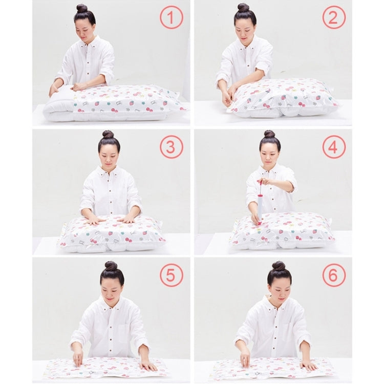 4 ชิ้นประหยัดพื้นที่ถุงเก็บฝุ่นลายสีลูกกวาด, ผ้าห่ม Thinken เสื้อผ้าถุงเก็บซีลสูญญากาศพร้อมปั๊มมือฟรีขนาด: 80 * 100 ซม., Size: 80*100 cm