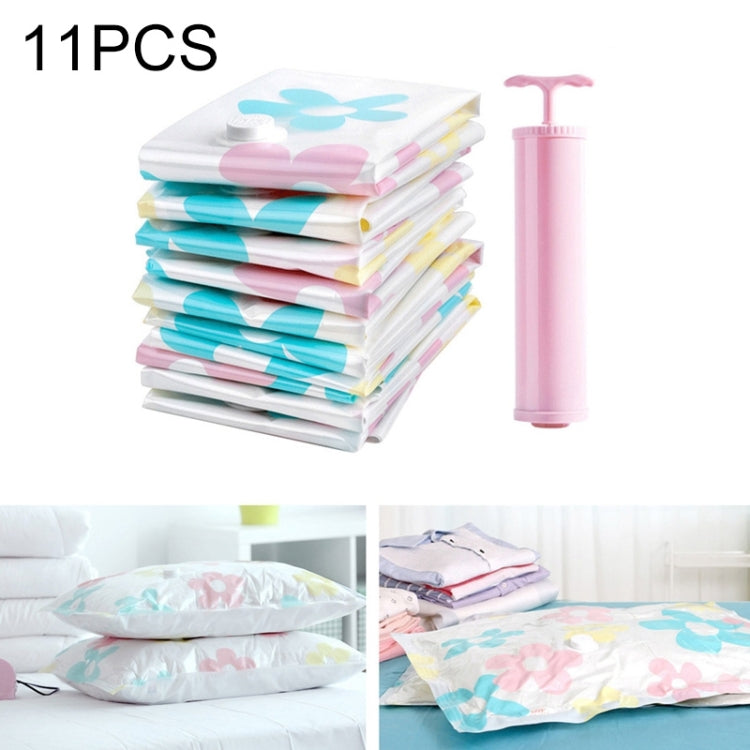 11 ชิ้นถุงเก็บสูญญากาศลายดอกทานตะวันประหยัดพื้นที่, Thinken Quilts เสื้อผ้าถุงเก็บซีลสูญญากาศพร้อมปั๊มมือ, รวมไปถึง: 3 ชิ้น 80 * 100 ซม., 2 ชิ้น 60 * 80 ซม., 3 ชิ้น 50 * 70 ซม., 2 ชิ้น 40 * 60ซม, 11 PCS Storage Bag