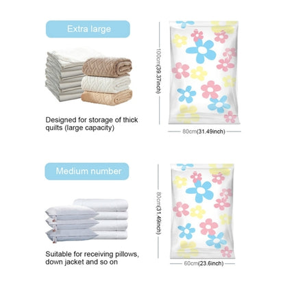 11 ชิ้นถุงเก็บสูญญากาศลายดอกทานตะวันประหยัดพื้นที่, Thinken Quilts เสื้อผ้าถุงเก็บซีลสูญญากาศพร้อมปั๊มมือ, รวมไปถึง: 3 ชิ้น 80 * 100 ซม., 2 ชิ้น 60 * 80 ซม., 3 ชิ้น 50 * 70 ซม., 2 ชิ้น 40 * 60ซม, 11 PCS Storage Bag