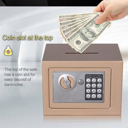 17E Home Mini Electronic Security ล็อค กล่องตู้ติดผนังตู้เซฟพร้อมฟังก์ชั่นหยอดเหรียญ