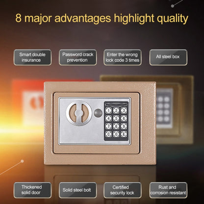 17E Home Mini Electronic Security ล็อค กล่องตู้ติดผนังตู้เซฟพร้อมฟังก์ชั่นหยอดเหรียญ