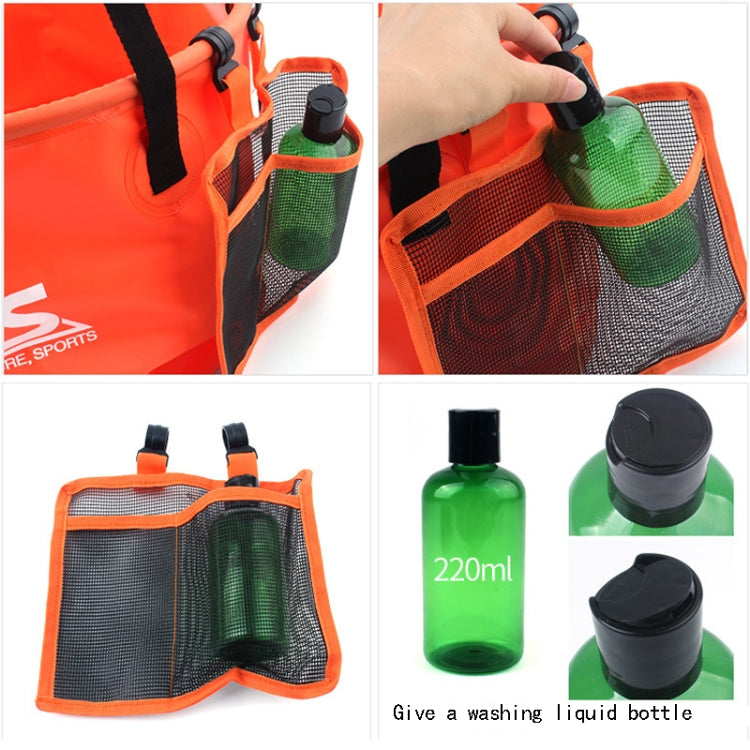 30L 4 in 1 PVC Outdoor Folding Double Drain Basket แคมป์ปิ้ง ประมง Gear Bag