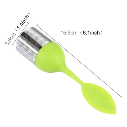 ซิลิโคนเกรดอาหารทำให้ถุงชาที่กรองชาสแตนเลส, การจัดส่งสีแบบสุ่ม, Leaf Shape