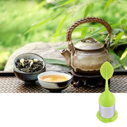 ซิลิโคนเกรดอาหารทำให้ถุงชาที่กรองชาสแตนเลส, การจัดส่งสีแบบสุ่ม, Leaf Shape