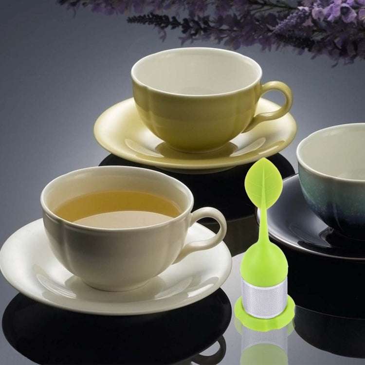 ซิลิโคนเกรดอาหารทำให้ถุงชาที่กรองชาสแตนเลส, การจัดส่งสีแบบสุ่ม, Leaf Shape