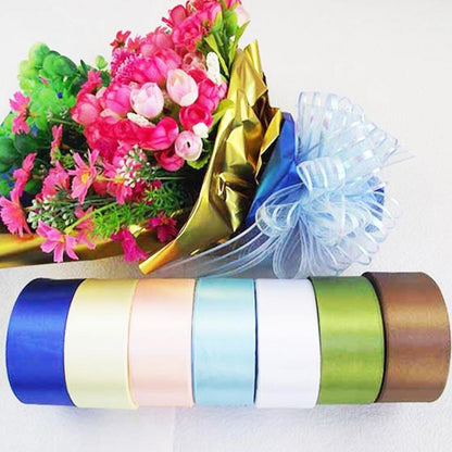 สีที่บริสุทธิ์ DIY คู่มือกุทัณฑ์ของขวัญช่อดอกไม้ริบบิ้นดอกไม้ริบบิ้นบรรจุภัณฑ์ขนาด: 4.0 ซม. * 20 ม. การจัดส่งสีแบบสุ่ม, Size: 4.0cmx20m