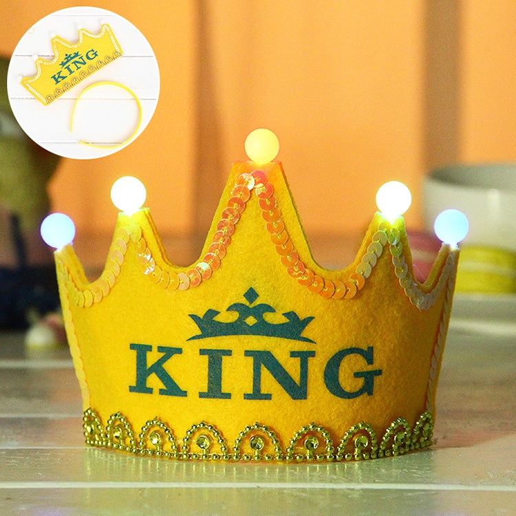 ผ้าไม่ทอที่สวยหรูเด็กปาร์ตี้วันเกิด LED เรืองแสงที่คาดผมหมวกตกแต่ง, ขนาด: 12 * 10.5 ซม., การจัดส่งสีแบบสุ่ม, LED Luminous Birthday Hat