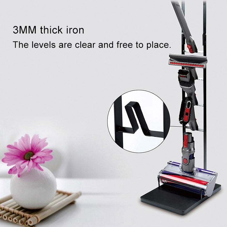 เครื่องดูดฝุ่นในบ้าน ไม้แขวนเสื้อ ชั้นเก็บของเจาะฟรีสำหรับ Dyson V6 V7 V8 V10
