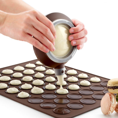 ห้องครัวย่างแผ่นซิลิโคนขนาดใหญ่ + หม้อกรอบ + กล่องสีอบชุดแม่พิมพ์มาการอง, Macaron Mold Suit