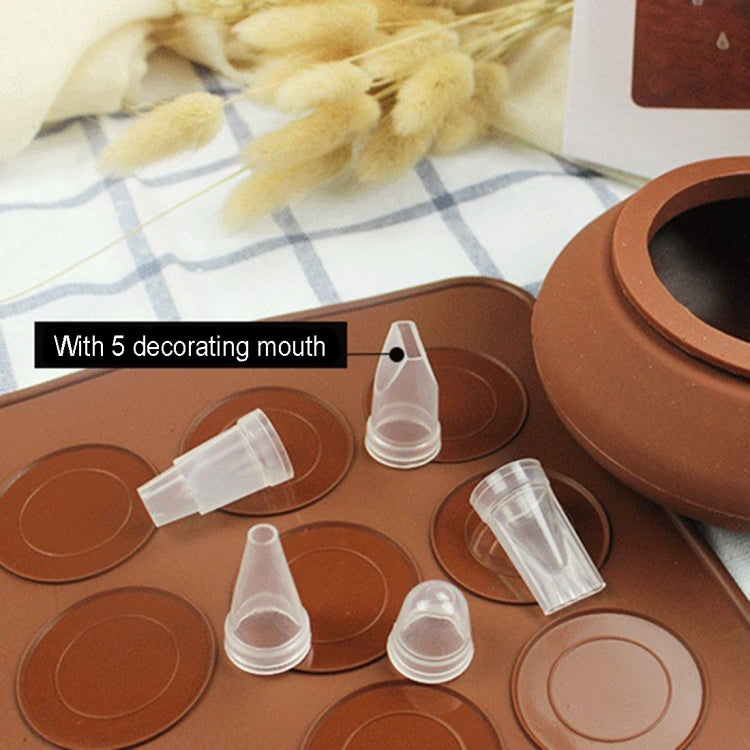 ห้องครัวย่างแผ่นซิลิโคนขนาดใหญ่ + หม้อกรอบ + กล่องสีอบชุดแม่พิมพ์มาการอง, Macaron Mold Suit