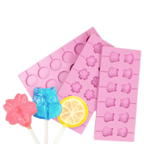 แม่พิมพ์ช็อคโกแลตซิลิโคน DIY ความจุ 12 ความจุ (รูปทรงอมยิ้ม), Cow Shape, Lollipop Shape