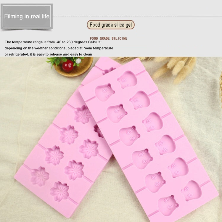 แม่พิมพ์ช็อคโกแลตซิลิโคน DIY ความจุ 12 ความจุ (รูปทรงอมยิ้ม), Cow Shape, Lollipop Shape