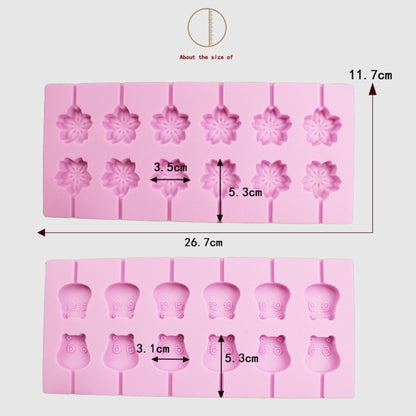 แม่พิมพ์ช็อคโกแลตซิลิโคน DIY ความจุ 12 ความจุ (รูปทรงอมยิ้ม), Cow Shape, Lollipop Shape