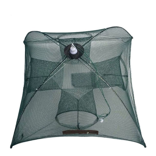 4 หลุมอัตโนมัติพับตกปลาสุทธิไนลอนกุ้งปู Minnow กับดักปลา Cast NET Fishing Tackle, 4 Holes