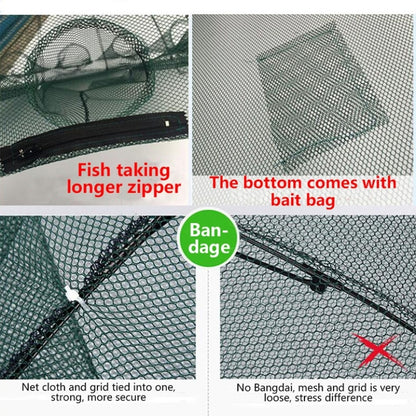 4 หลุมอัตโนมัติพับตกปลาสุทธิไนลอนกุ้งปู Minnow กับดักปลา Cast NET Fishing Tackle, 4 Holes