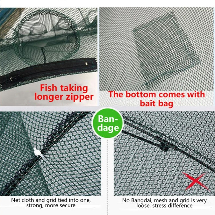 6 หลุมอัตโนมัติพับตกปลาสุทธิไนลอนกุ้งปู Minnow กับดักปลา Cast Net Fishing Tackle, 6 Holes