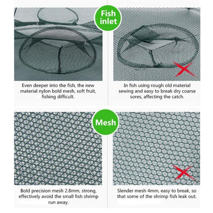8 หลุมอัตโนมัติพับตกปลาไนลอนปู Minnow กับดักปลา Cast Net Fishing Tackle, 8 Holes