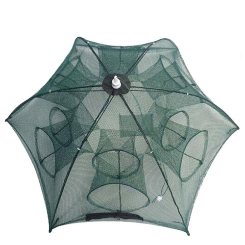 12 หลุมอัตโนมัติพับตกปลาสุทธิไนลอนกุ้งปู Minnow กับดักปลา Cast NET Fishing Tackle, 12 Holes