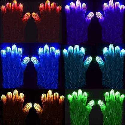 1 คู่เลื่อมเรืองแสงถุงมือ LED แฟลชถุงมือเต้นรำและอุปกรณ์ปาร์ตี้ฮาโลวีนคริสต์มาสและอุปกรณ์เทศกาลอื่นๆ, Sequins Glowing Gloves