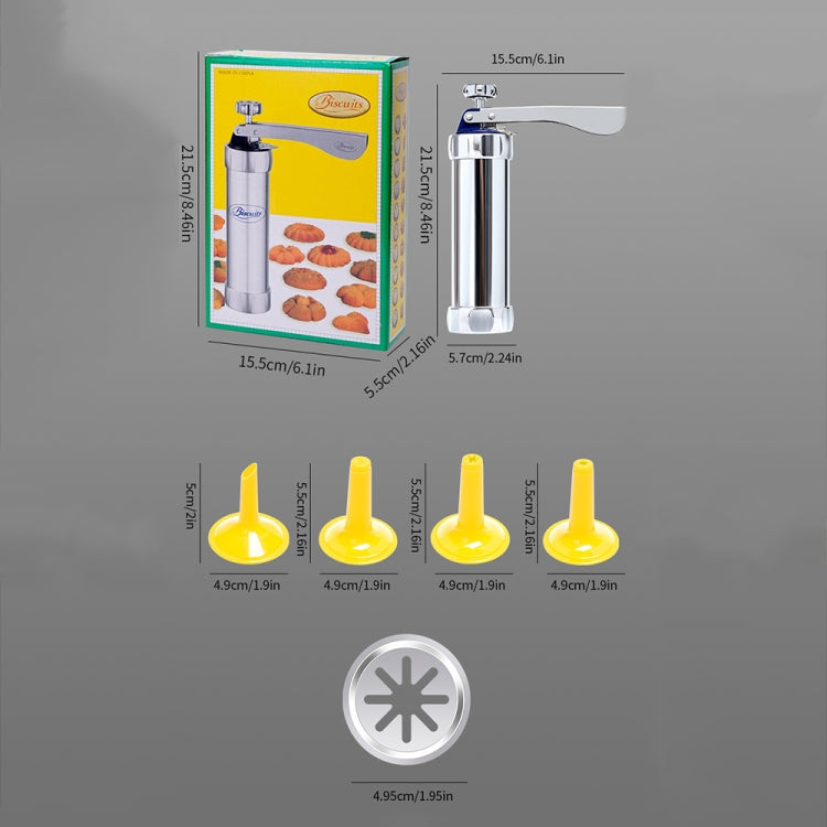Multi-Function ในครัวเรือนคุกกี้บิสกิตเครื่องมือแม่พิมพ์ตกแต่งติดตั้ง DIY เบเกอรี่ 20 แม่พิมพ์และ 4 หัวฉีด, Multi-function silver