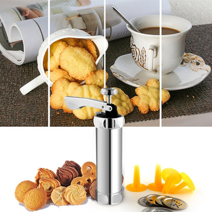 Multi-Function ในครัวเรือนคุกกี้บิสกิตเครื่องมือแม่พิมพ์ตกแต่งติดตั้ง DIY เบเกอรี่ 20 แม่พิมพ์และ 4 หัวฉีด, Multi-function silver