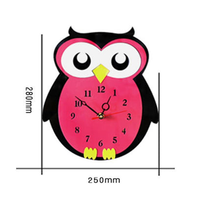 11*10 นิ้วเด็กห้องนอนตกแต่งห้องแบตเตอรี่ดำเนินการรูป Mute Non Ticking รอบควอตซ์นาฬิกา, Owl